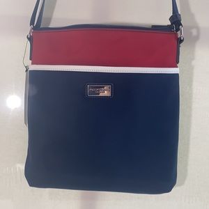 Tommy Hilfiger Crossbody Nylon Shoulder Bag Blue, Red & White